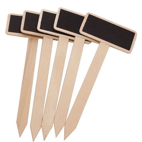 FENOPLASTICALot de 20 étiquettes en bois pour plantes de jardin - Tableau noir - Avec stylo de marquage pour plantes d'intérieur et d'extérieur - Étiquettes pour plantes en pot, herbes, fleurs, légume (1/5)