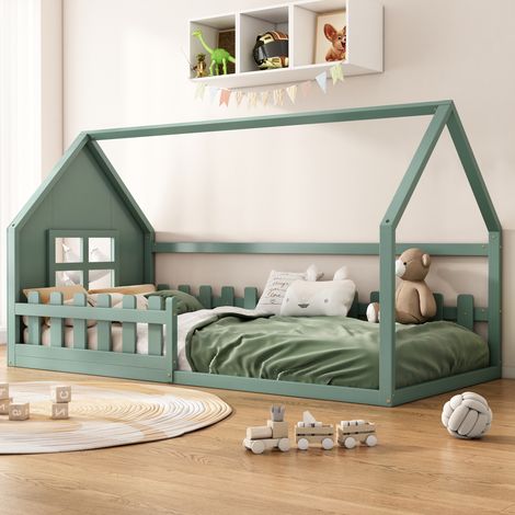 letto struttura letto 90x200 cameretta verde OKMYHOME (1/5)