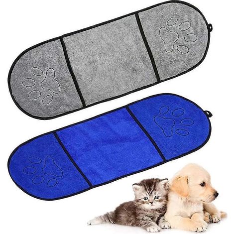 20242 pièces de serviettes en microfibre pour chiens, séchage rapide, ultra-absorbantes, idéales pour sécher les animaux. (1/5)