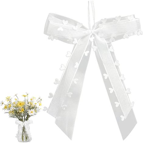 Nœuds décoratifs pour voiture de mariage : élégants coloris blancs pour une décoration de voiture de luxe (1/5)