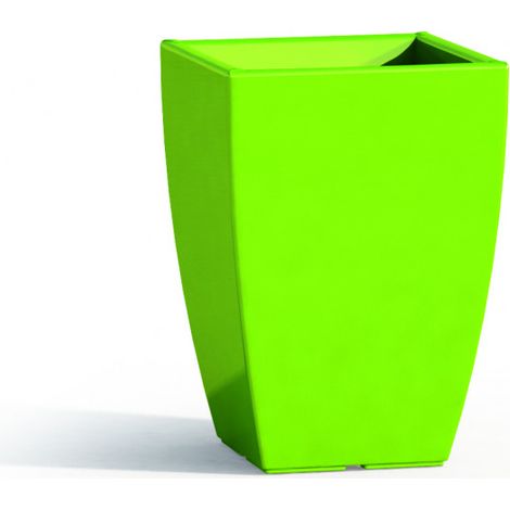 Vaso moderno di design 33x33 H50 in polimero verde resistente per interno ed esterno - Made in Italy - Monacis