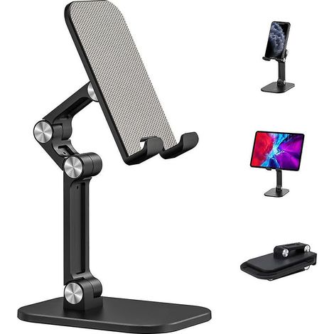 BEBUSINGOTO Soporte de escritorio universal ajustable para tableta, soporte para iPhone, Samsung y iPad (negro) (1/5)
