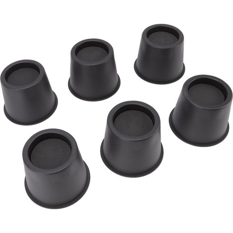 Set mit 6 runden, schwarzen Möbelgleitern, 7,6 cm, als Erhöhungen für Bettbeine, Tische, Sofas und Möbel. (1/5)