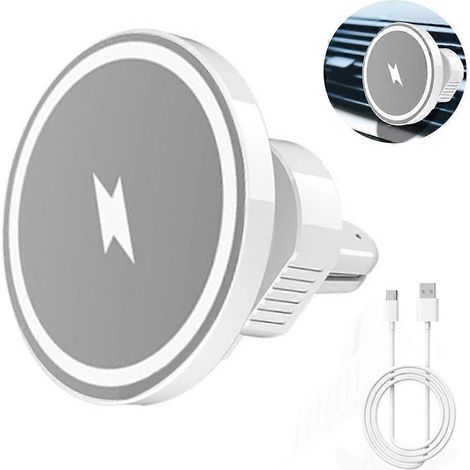 Chargeur de voiture sans fil compatible MagSafe, support de téléphone de voiture Qi compatible uniquement par induction. (1/5)