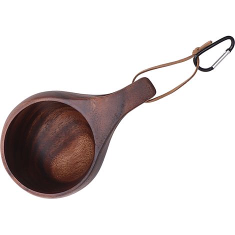 Campingbecher aus Holz mit einzigartiger Holzmaserung, tragbar, mit Griff, zum Trinken von Kaffee, Tee und Milch, Stil 1 (1/5)