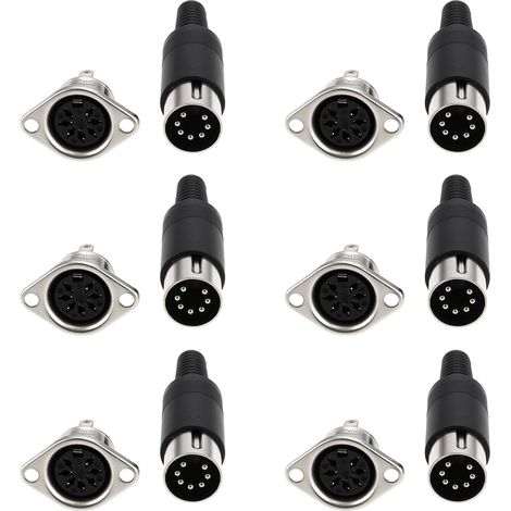 Adattatore per montaggio a pannello DIN maschio e femmina a 7 pin, 6 pezzi, per segnali video di apparecchiature digitali (1/5)