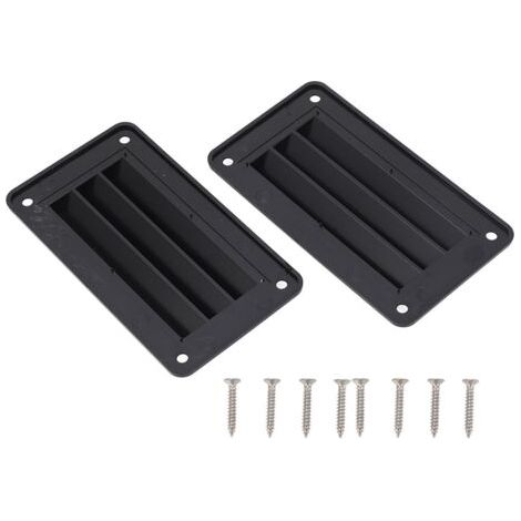 Un ensemble de 2 grilles de ventilation professionnelles, adaptées aux camping-cars, salles de bains, bureaux, bateaux, yachts et maisons (noires). (1/5)