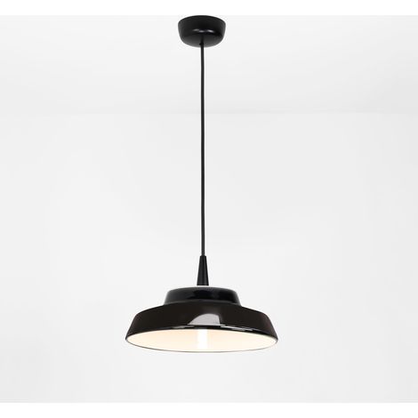 Circus Black Lampada a Sospensione LED 8W 3000K Diametro 24cm Ceramica Bianco Design Artigianale Made in Italy IP40 per Ambienti Interni Residenziali