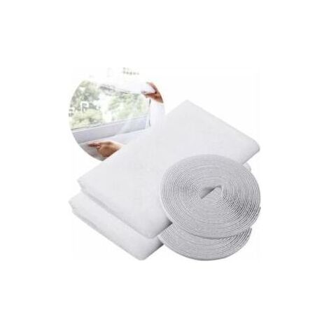 Moustiquaires Pour Fenêtre, Insect Stop Moustiquaire Standard pour Fenêtre, Filet de Fenêtre, Avec 2 Rouleaux Bandes Autocollantes, 2 Paquets, 150 Cm x 200 Cm (1/5)