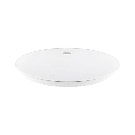 Alessi Plissé MDL16 W - Balanza de Cocina Digital de Diseño, Colgable con Soporte de Pared, en Resina Termoplástica y Vidrio Templado, Batería Recargable, Blanco