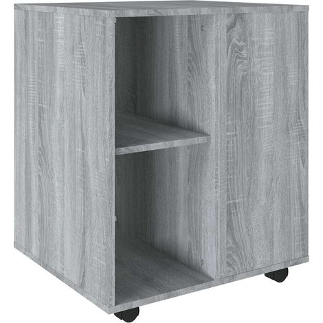 vidaXL Rolling Cabinet Grey Sonoma 60x53x72 cm Engineered Wood