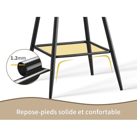 JYMTOM Lot de 4 tabourets de bar chaises en velours,Siège rembourrée, pieds en métal,tabouret. chaises à manger, bars, jambes métalliques-orange