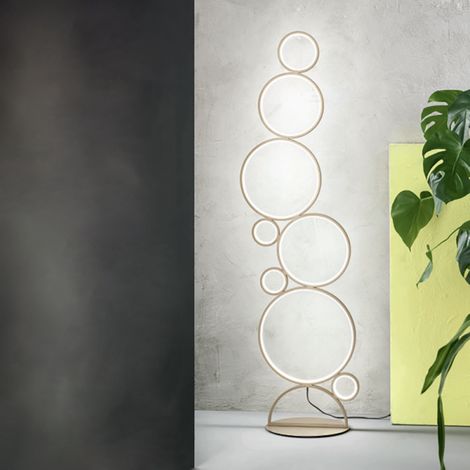 Lampada piantana da terra LED 52W- Oro POIS H160 cm (1/3)