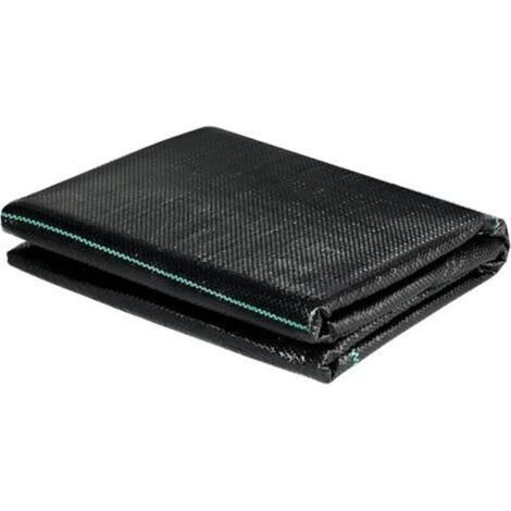 Toile de paillage géotextile noir 90 g/m² – Tapis anti-mauvaises herbes perméable et inhibiteur de racines pour jardin (1/5)