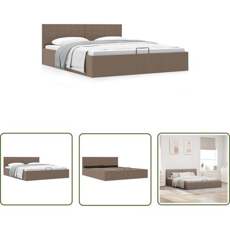 The Living Store Cadre de lit à rangement hydraulique sans matelas 180x200 cm - Cadre De Lit - Lit Plateforme - Lit Avec Rangement - Lit Hydraulique - Lit Adulte (1/5)