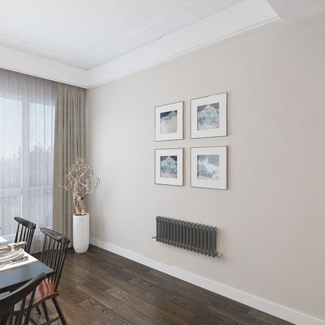 AICA 300x830mm 2 Column Horizontal Anthracite Radiator Central Heating Cast Iron Style (1/4)