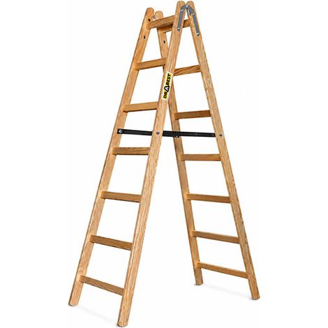 Escabeau bois double 2X6 échelons - Hauteur max. de travail 3.17m - DR-DR-2X6 (1/5)