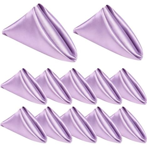 Stoffservietten 12 Stück Polyester mit Paspelierung waschbar für Partys, Hochzeiten und Abendessen Lila 43 x 43 cm (1/5)