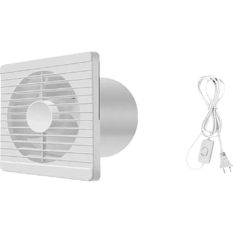Aérateur classique 150 mm – Débit 190 m³/h – PVC blanc pour salles de bains et cuisines – Faible niveau sonore