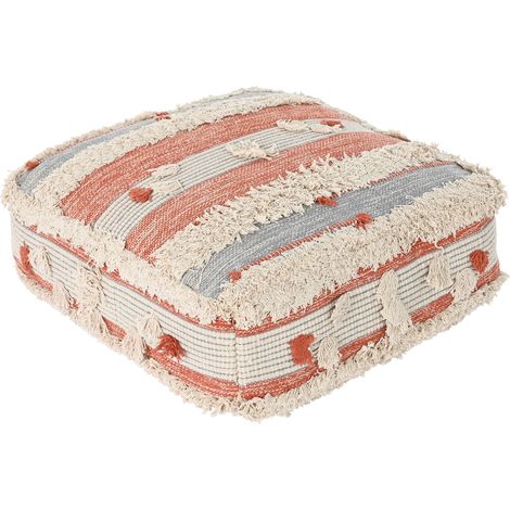 BODENKISSEN AUS BAUMWOLLE 60X60X25 6300 GR, BAUMWOLLSTREIFEN Materialfarbe MULTICOLOR Familie POUFFS / BODENKISSEN Details (1/4)
