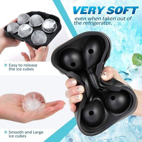 2 Bac à glaçons,Silicone,Couvercle,Rond et Carré,Réutilisable,Boisson (1/5)