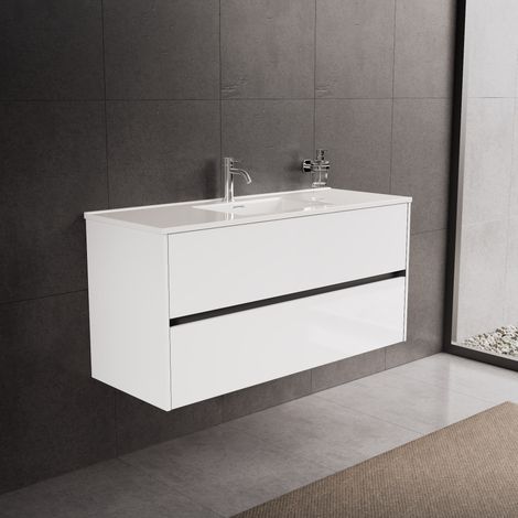 Inda - Meuble de salle de bain 2 tiroirs L.120 avec vasque (1/5)