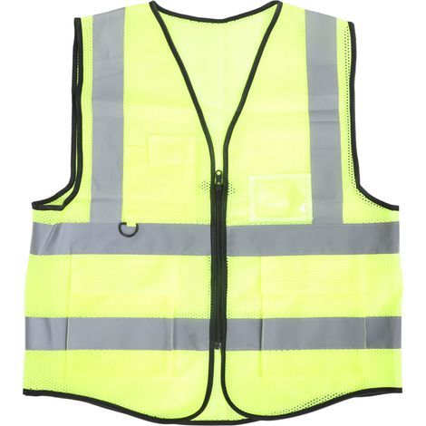 Ortviai Gilet de Sécurité Haute Visibilité avec Bandes Réfléchissantes Bifonctionnelles, Poches Multiples et Fermeture Éclair