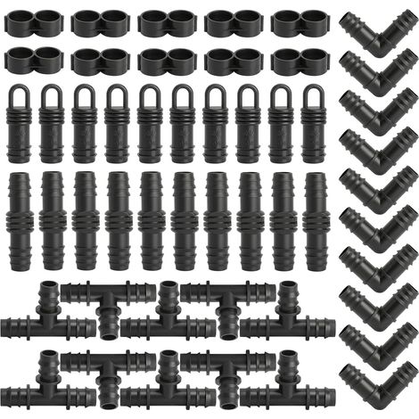 50 Pièces Raccords d'Irrigation pour Tubes 16mm, Connecteur de Tuyau D'Eau D'Irrigation, Connecteurs Barbelés de Tuyaux pour Système d'Irrigation, Connecteurs Barbelés Systèmes d'Arrosage (1/5)