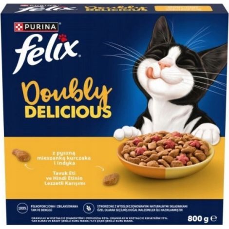 Felix Doubly Delicious, cibo per gatti al gusto di pollo e tacchino, 1 pz. (1/4)