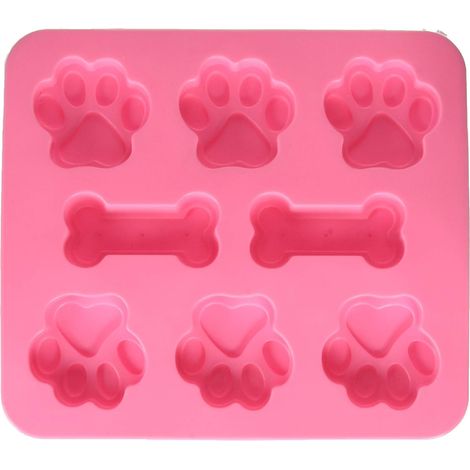 1 Moule en silicone patte d'animal et os, 8 cavités, pour friandises, chocolats, savons et glaces maison (1/5)