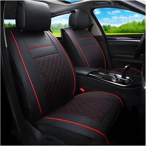 1 Pc Housse Siege Voiture Avant Avec Dossier, Housse Pour Voitures Sieges, Ensemble Complet Housses Voiture, Confortable Housse De Siège Avant, Tissu Respirant Et Protecteurs Siège(Noir&Rouge)