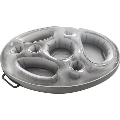 Matelas de piscine gonflable avec plateau repas et porte-bières, compatible avec les boissons et les en-cas, tapis de piscine monobloc pour la détente (1/3)