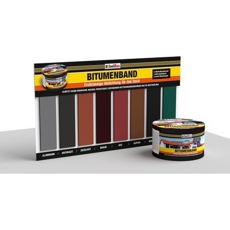 Bande bitumineuse pour toiture IsolBau 100 mm x 10 m Rouge brique (1/2)
