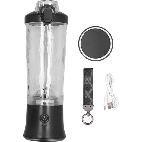 Mixeur Portable Rechargeable 600ml 150W 18000RPM USB-C Lames Inox Sans Fil Compact Voyage Noir (1/4)
