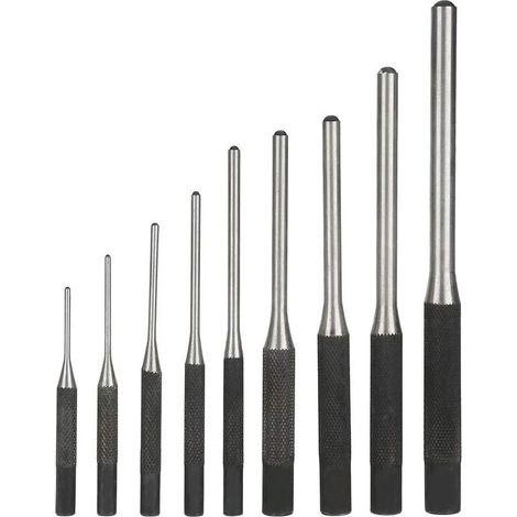 9PCS Poinçon Jeu de Chasse-goupilles En Acier Durable Professionnel, Outil à Main Ingénierie Mécanique (1/5)
