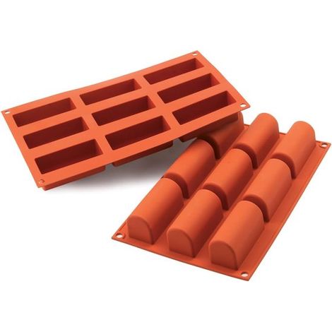 Silikon-Backform für mittelgroße Weihnachtskuchen (Einzelportionen), antihaftbeschichtet, 9 Portionen, 2er-Set, Terrakotta