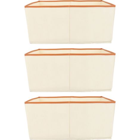 Lot de 3 paniers de rangement lavables en tissu non tissé recouvert de PU, avec poignée et fond, pour usage domestique, 44 x 25 x 20 cm / 17,3 x 9,8 x 7,9 pouces (1/5)