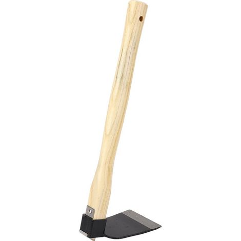 Houe à main ergonomique avec manche en bois, en acier au carbone, légère, pour le désherbage du jardin et de la maison (1/4)