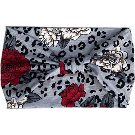 Bandana Cheveux - Imprimé Léopard - Bord Large Anti-transpiration - Pour Yoga Sport Fitness - 1 Pièce (1/4)