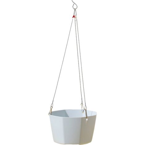 Hängepflanzgefäß (12,5 cm) mit Kette – 2er-Set, für drinnen und draußen geeignet – Dekorativer Hängekorb für Gärten, Balkone und Zäune – Grau