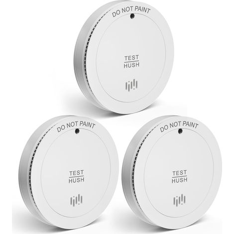 Détecteur de fumée, Alarme Incendie avec Batterie 10 Ans, tonalité d'alarme puissante de 85 DB, Installation Facile, pour Salon, Chambre, Bureau (Lot de 3) (1/5)