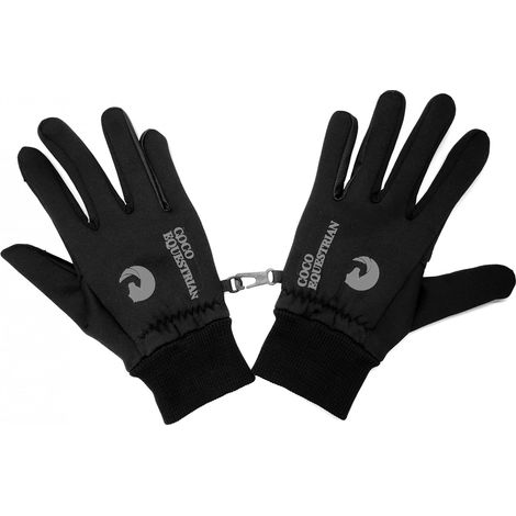 Coco Equestrian Black (M) Windproof Winter Horse Riding Gloves