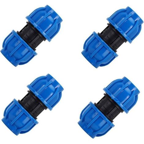 EASYCOMFORT Lot de 4 raccords de tuyaux d'eau, connecteur droit en plastique PE de 32 mm à 32 mm, adaptateur de tuyau d'eau, raccords de tuyaux d'eau pour tuyaux PPR, PE et PVC (1/4)