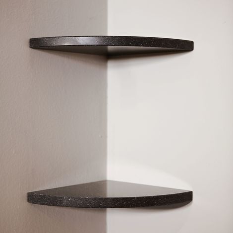 ALEDA STONE Easy Shelf 2 mensole angolari a scomparsa in marmo naturale dark sky mat cm 22,9 completa di kit di codice prod: DRKAS2MA18 (1/2)
