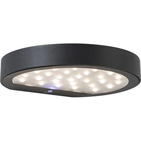 NAP Applique Solare LED 2,2W IP54 3000K Antracite - Lampada da parete a ricarica solare con sensore crepuscolare e dimmer touch - Rossini Group (1/4)