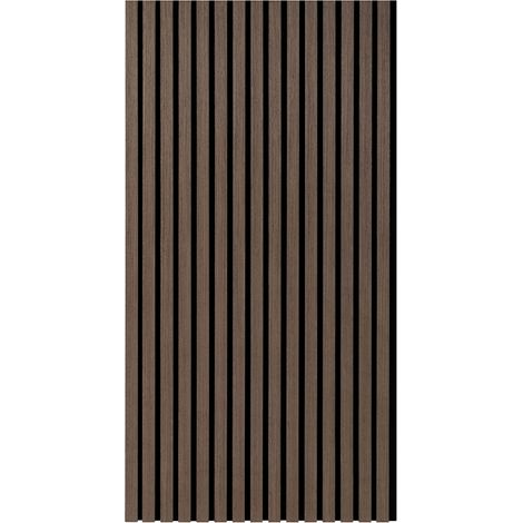 Wolketon Akustikpaneel selbstklebend Wandpaneel, Walnuss, 120x60 cm, Holzlamellen Filz MDF, 1 Stück, Schallabsorber (1/5)