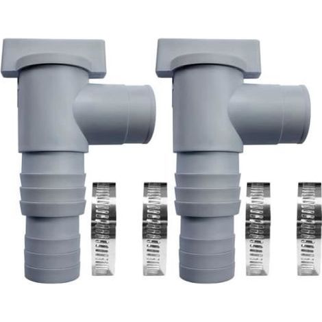 Vanne d'entretien/d'arrêt pour Piscine avec Raccord de Tuyau de 32/38mm, Vanne Piscine Double Split Tuyau Valve Plunger (1/4)