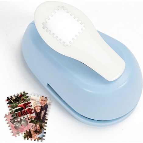 Creative Perforatrice Scrapbooking Timbre Carré, Perforatrice de Bordure de Timbre-poste, pour Projets DIY, Création de Cartes, Papier Découpage, Décorations 18 20mm (Bleu) (1/5)