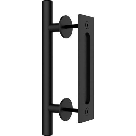 Poignée de porte coulissante, poignée de porte de grange, poignée de porte noire, poignées de cuisine, poignée de porte coulissante, pour porte en bois, porte d'armoire (1/4)