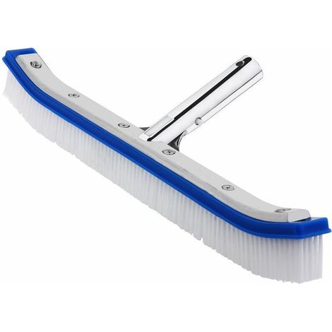 Brosse de piscine 46 cm – Poils durs en PVC pour nettoyage efficace – Tête de raccordement en aluminium résistante à la corrosion (1/5)